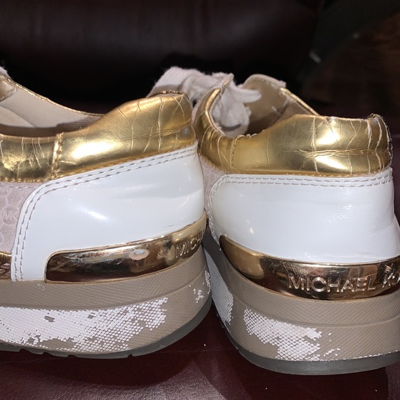 Michael Kors Gold & White Sneakers - Picture 10 of 16
